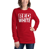 RED and WHITE Unisex Long Sleeve Tee
