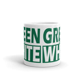 GREEN and WHITE glossy mug