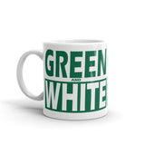 GREEN and WHITE glossy mug