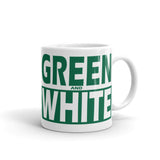 GREEN and WHITE glossy mug