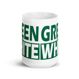 GREEN and WHITE glossy mug