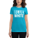 BLUE and WHITE Women's short sleeve t-shirt