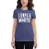 BLUE and WHITE Women's short sleeve t-shirt