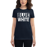 BLUE and WHITE Women's short sleeve t-shirt