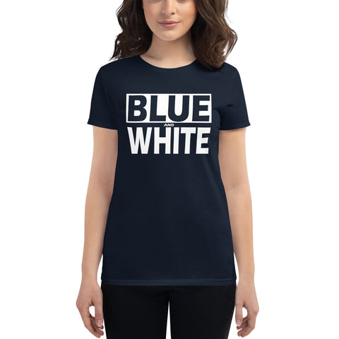BLUE and WHITE Women's short sleeve t-shirt