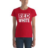 RED and WHITE Women's short sleeve t-shirt