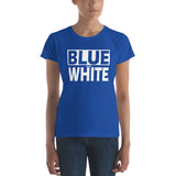 BLUE and WHITE Women's short sleeve t-shirt