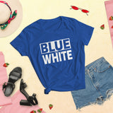 BLUE and WHITE Women's short sleeve t-shirt
