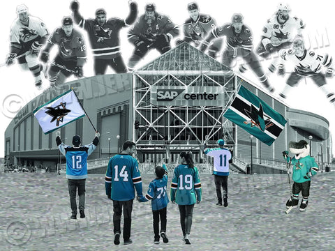 The 1/1 ORIGINAL "San Jose Sharks" hand-drawn Pencil Art