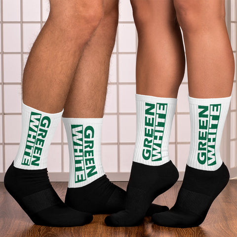GREEN and WHITE Socks