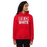 RED and WHITE Unisex fleece hoodie