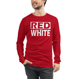 RED and WHITE Unisex Long Sleeve Tee