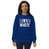 BLUE and WHITE Unisex organic sweatshirt