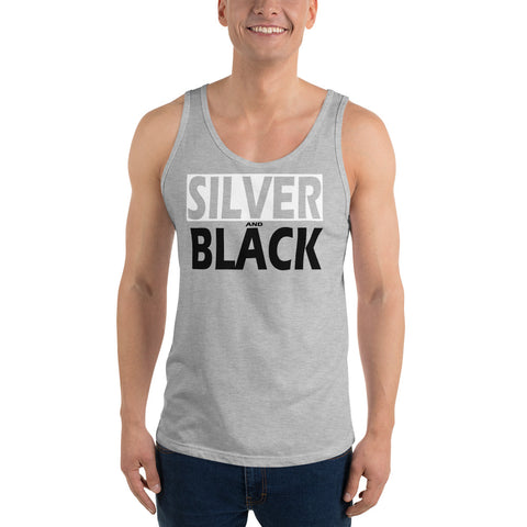 SILVER and BLACK Unisex Tank Top