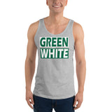 GREEN and WHITE Unisex Tank Top