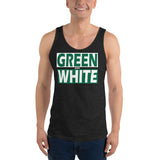 GREEN and WHITE Unisex Tank Top