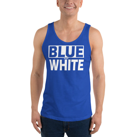 BLUE and WHITE Unisex Tank Top