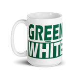 GREEN and WHITE glossy mug
