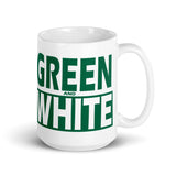 GREEN and WHITE glossy mug