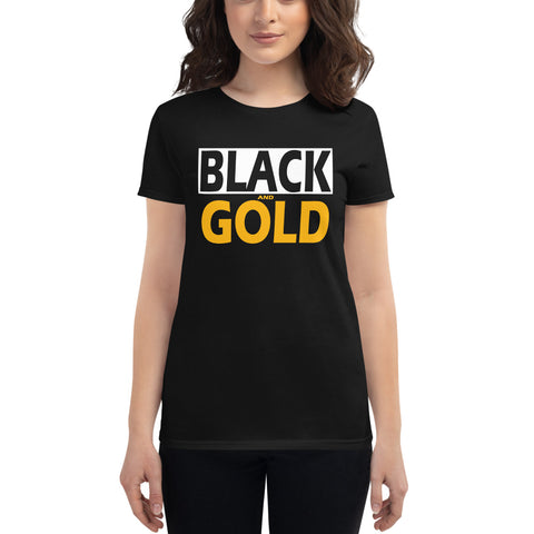 BLACK and GOLD Women's short sleeve t-shirt