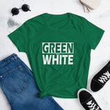 GREEN and WHITE Women's short sleeve t-shirt