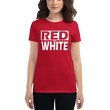 RED and WHITE Women's short sleeve t-shirt