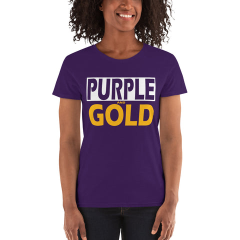 PURPLE and GOLD Women's short sleeve t-shirt