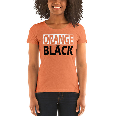 ORANGE and BLACK Ladies' short sleeve t-shirt